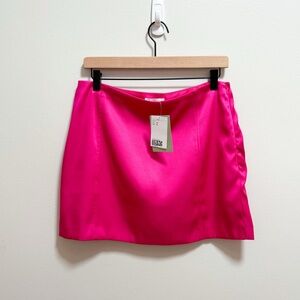 H&M barbiecore party Ibiza hot pink satin mini skirt size 10 NWT bachelorette